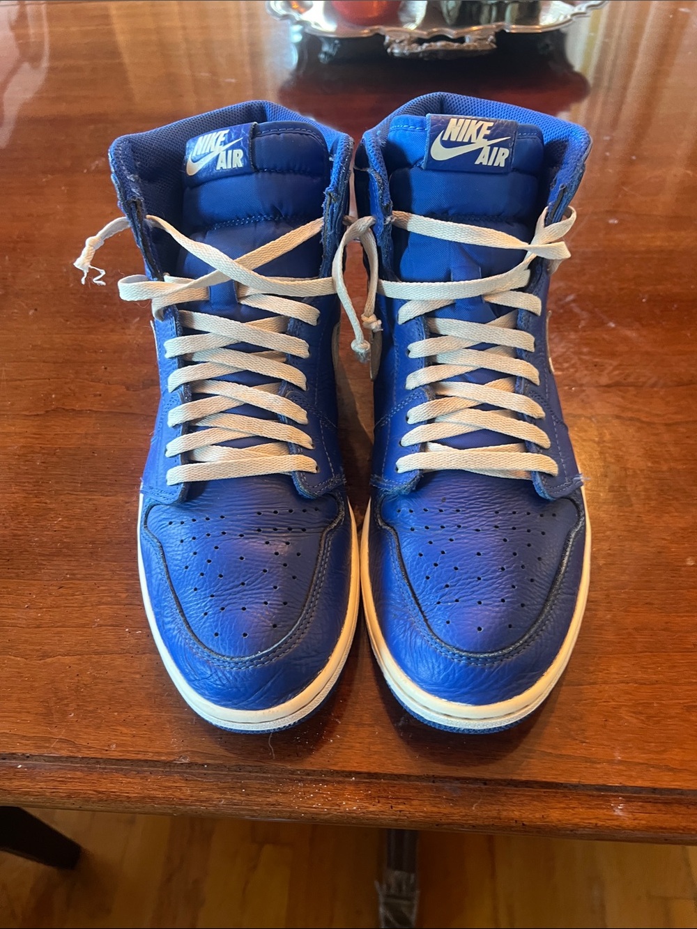 mens blue leather classic Nike Air Jordan's size 13 high top